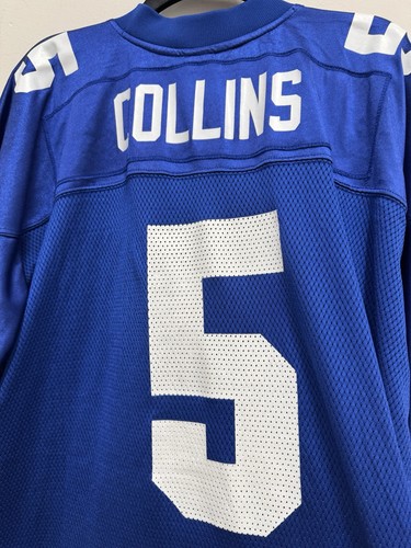 New York Giants Jersey Kerry Collins Men’s NFL Reebok Blue White Size XXL Shirt - Picture 12 of 12