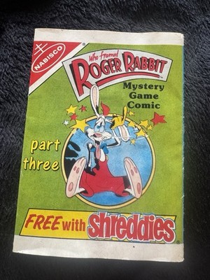 Rare Vintage 1988 Roger Rabbit Comic Part 3 - Nabisco Shreddies Cereal Ungeöffnet