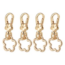 4Pcs Swivel Clasp Clip, Lobster Clasps with Flower Shape Clip, Light Gold