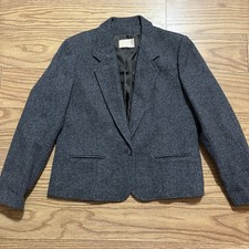 PENDLETON Made in USA Virgin Wool Tweed Notch Blazer / Jacket in Gray Size 16