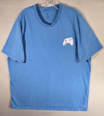 Adidas Shirt Mens 2XL Blue Controller Gaming Graphic Tee Three Stripes H49647