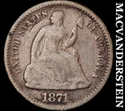 1871 Seated Liberty Half Dime - Obv Cud  Scarce  Better Date  No Reserve  #J8717