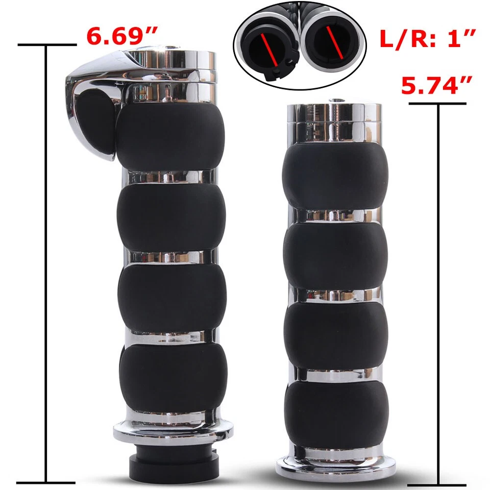 Empuñaduras de manillar de motocicleta de 1" para Harley Road King Softail Electra Glide Foto 4 de 4