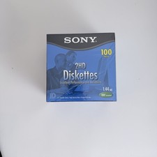 Sony 2HD diskettes 100 pack sealed 3.5in 1.44MB IBM formatted floppy disks