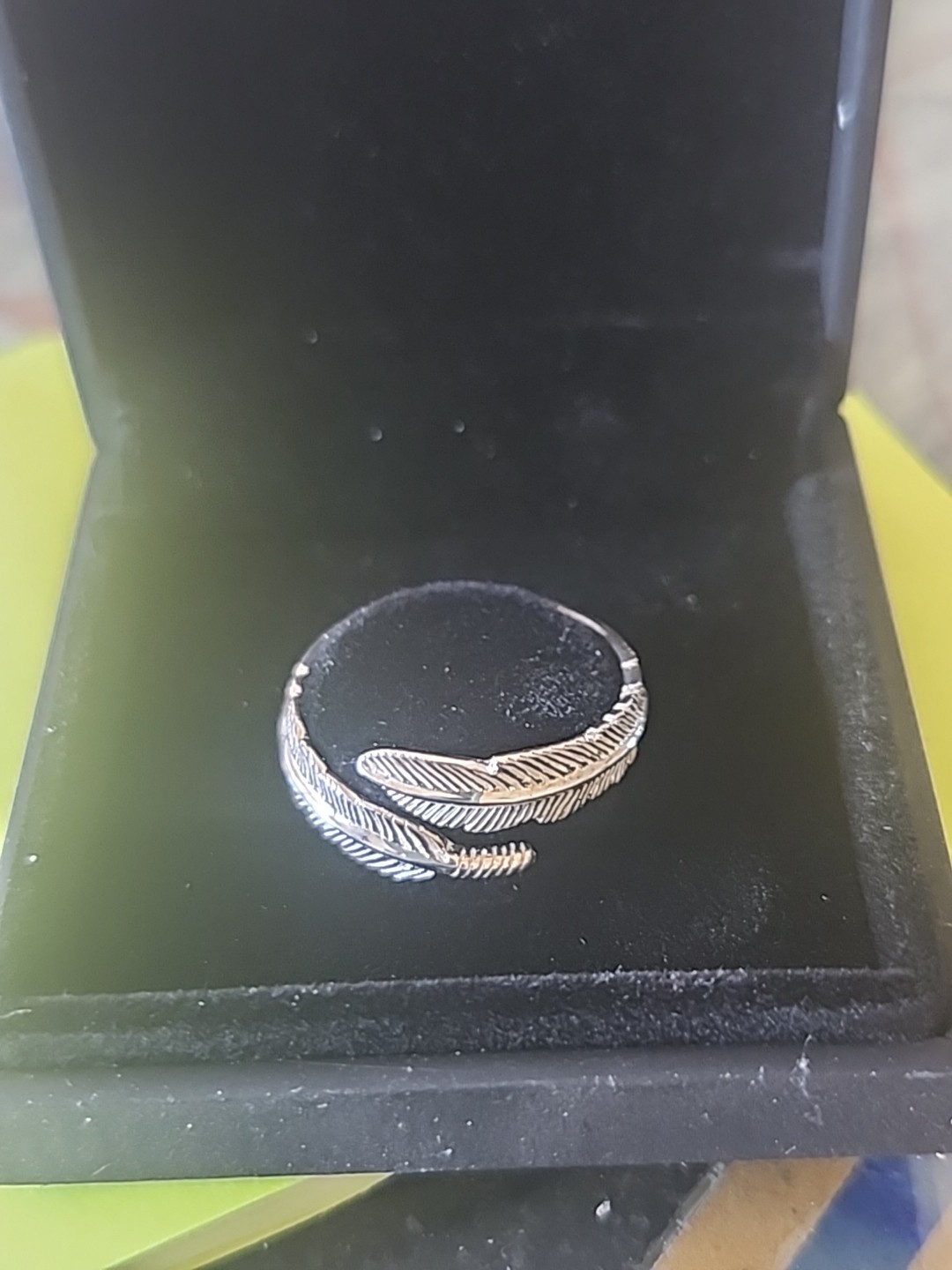 FIYAH Plume Solid Sterling Silver Adjustable Ring… - image 1