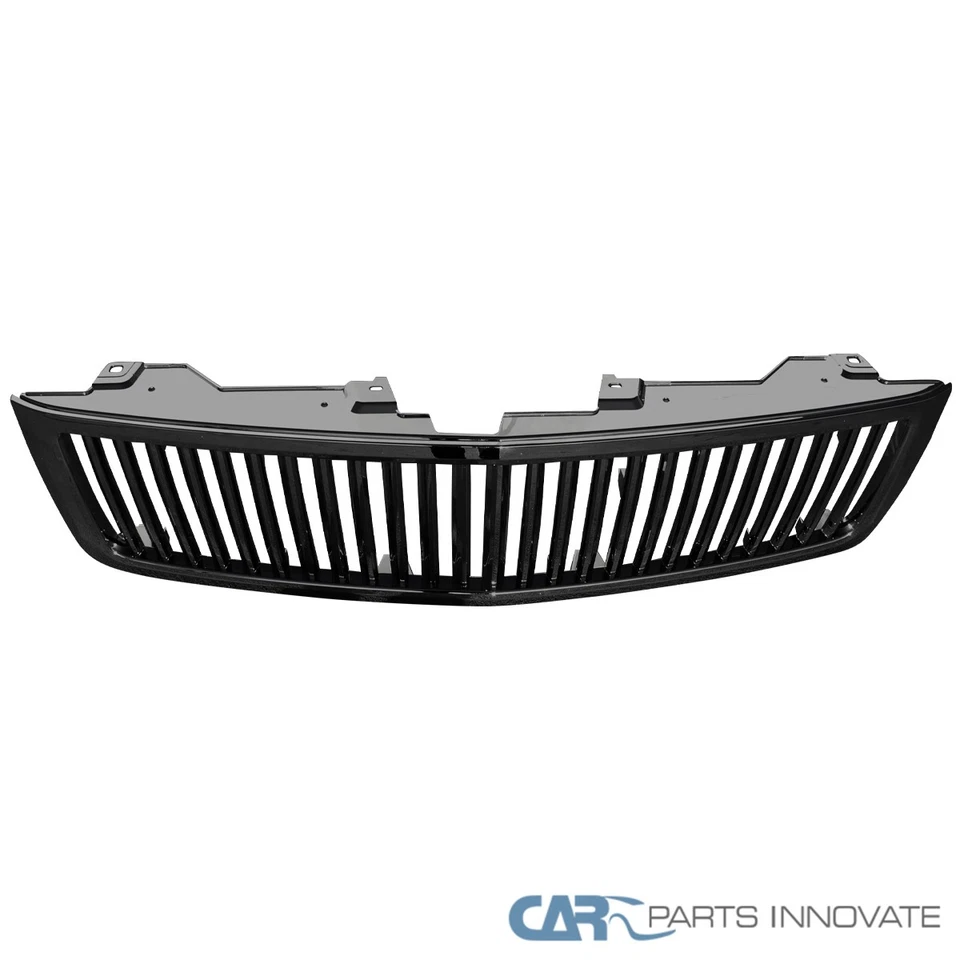 Fits 07-13 Chevy Silverado 1500 Vertical Glossy Black Front Bumper Hood Grille Foto 3 de 4