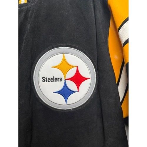 NFL Pittsburgh Steelers Suede Varsity Jacket NWT XL Vintage Style Streetwear image 5