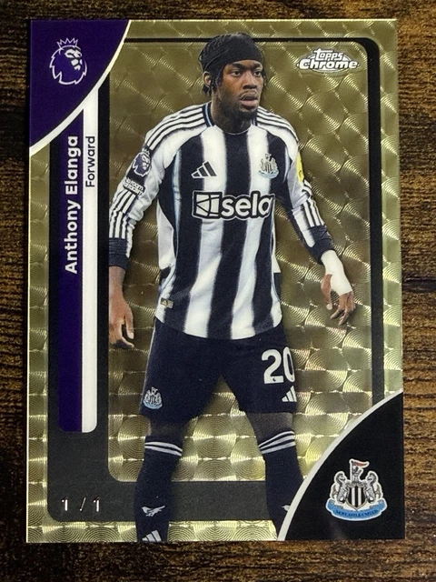 2024-25 Topps Chrome EPL Anthony Elanga 1/1 Superfractor Newcastle #149