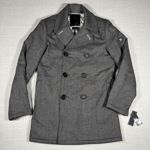 Hurley El Capitan Peacoat Mens Large Wool Herringbone New Tags $120