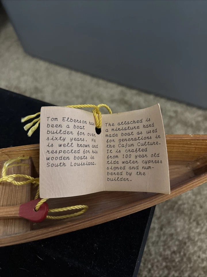 Handmade Wooden Louisiana Cajun Pirogue With Oar - Image 4 of 4