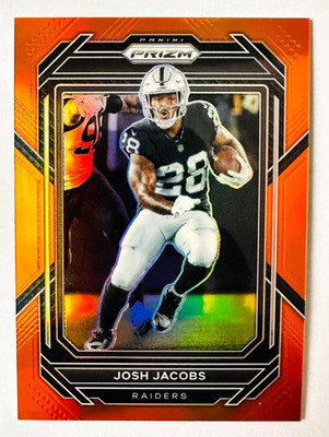 2022 Panini Prizm Josh Jacobs ORANGE Prizm Card SP #/249 Raiders!