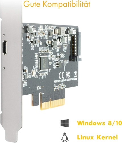 ICY BOX USB 3.2 Karte mit USB 3.2 Gen 2x2 Port (20 Gbit/s), USB-C, Einbau in PCI - Afbeelding 2 van 7
