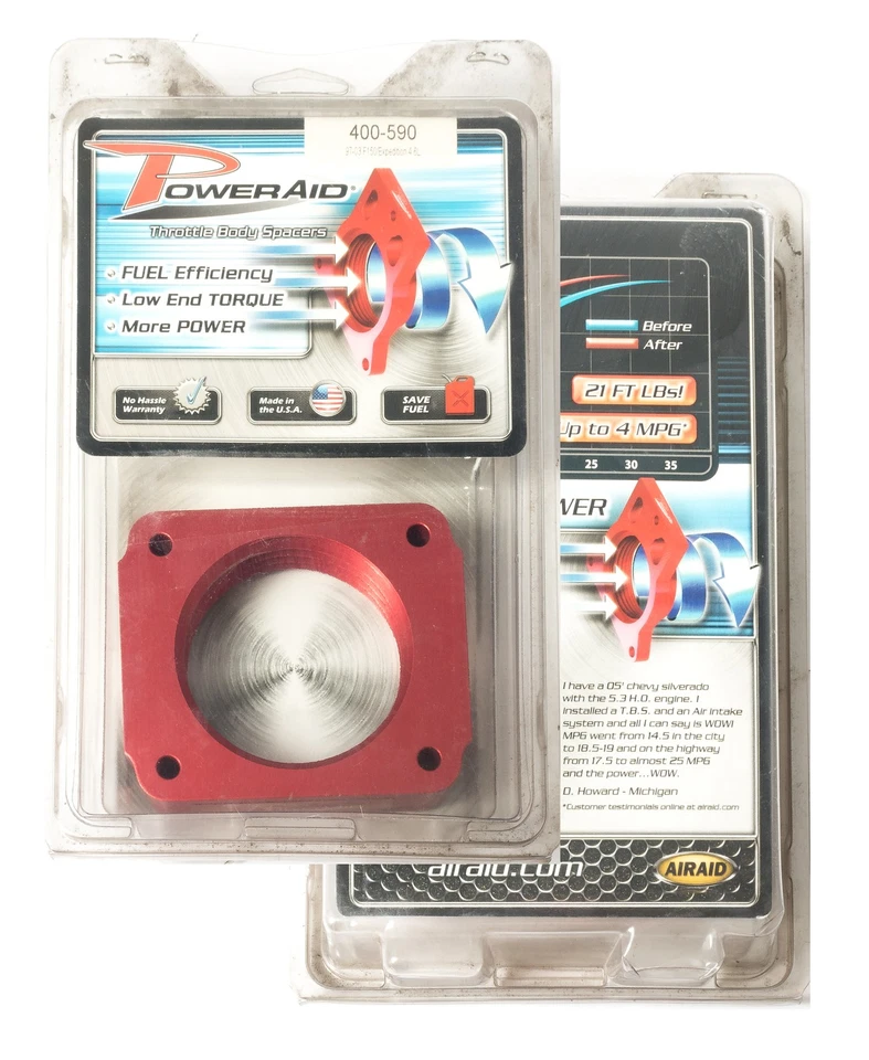 AirAid PowerAid Aluminum Throttle Body Spacer 97-04 Ford F-Series V8 4.6L 400590 Foto 3 de 4