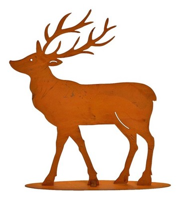 Hirsch Rentier Metall Reh Bock Elch Kuh Geweih Deko Garten Figur Büste Skulptur