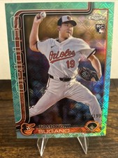 2025 Topps Chrome Logofractor - Tomoyuki Sugano #166 Aqua Refractor /199 (RC)