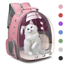 Henkelion Cat Bubble Backpack Carrier Airline Approved Pet Travel Pink