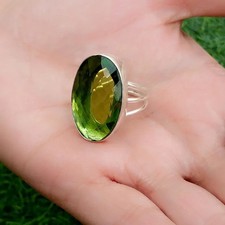 Peridot Ring 925 Sterling Silver Band Statement Ring Handmade Ring All Size