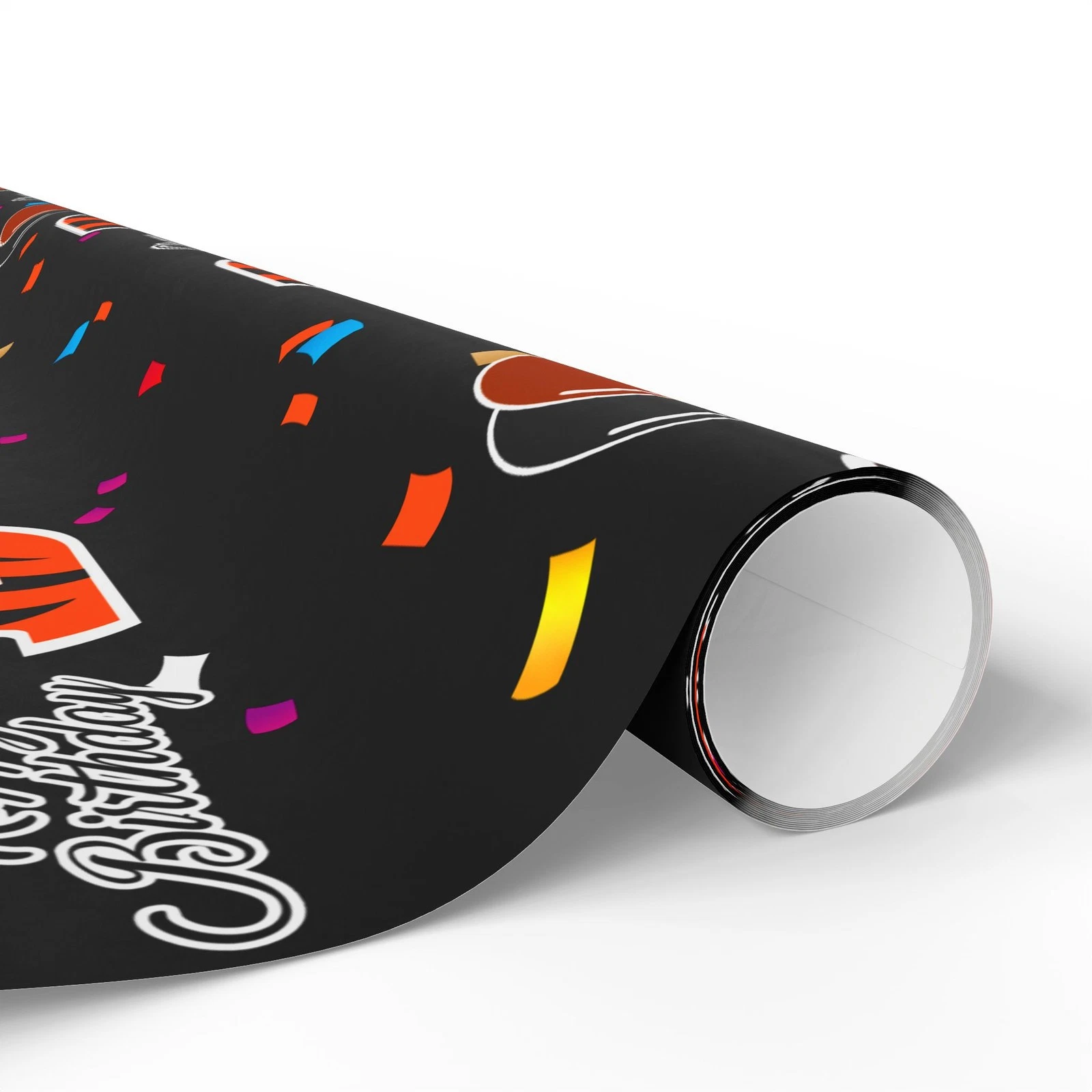 football Cincinnati Bengals Happy Birthday Wrapping Paper, Gift Wrap Roll, Football