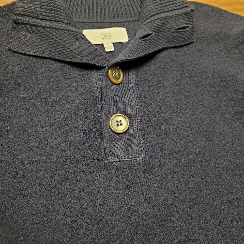 Jack Spade Bleecker Street Blue Shael Neck Knit Mens Wool Men's XL - Image 4 of 4