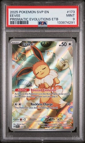 2025 POKEMON PRISMATIC EVOLUTIONS ELITE TRAINER BOX PROMO #173 EEVEE PSA 9