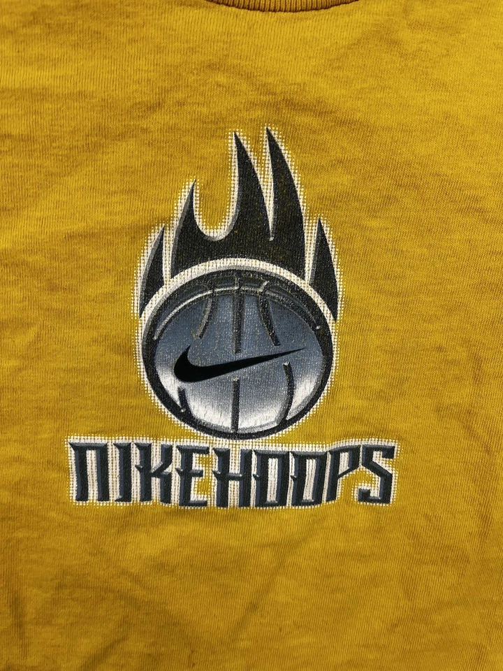 Nike Shirt Youth XL Yellow Hoops Reign Supreme Basketball Graphic Tee Swoosh - Image 2 of 4