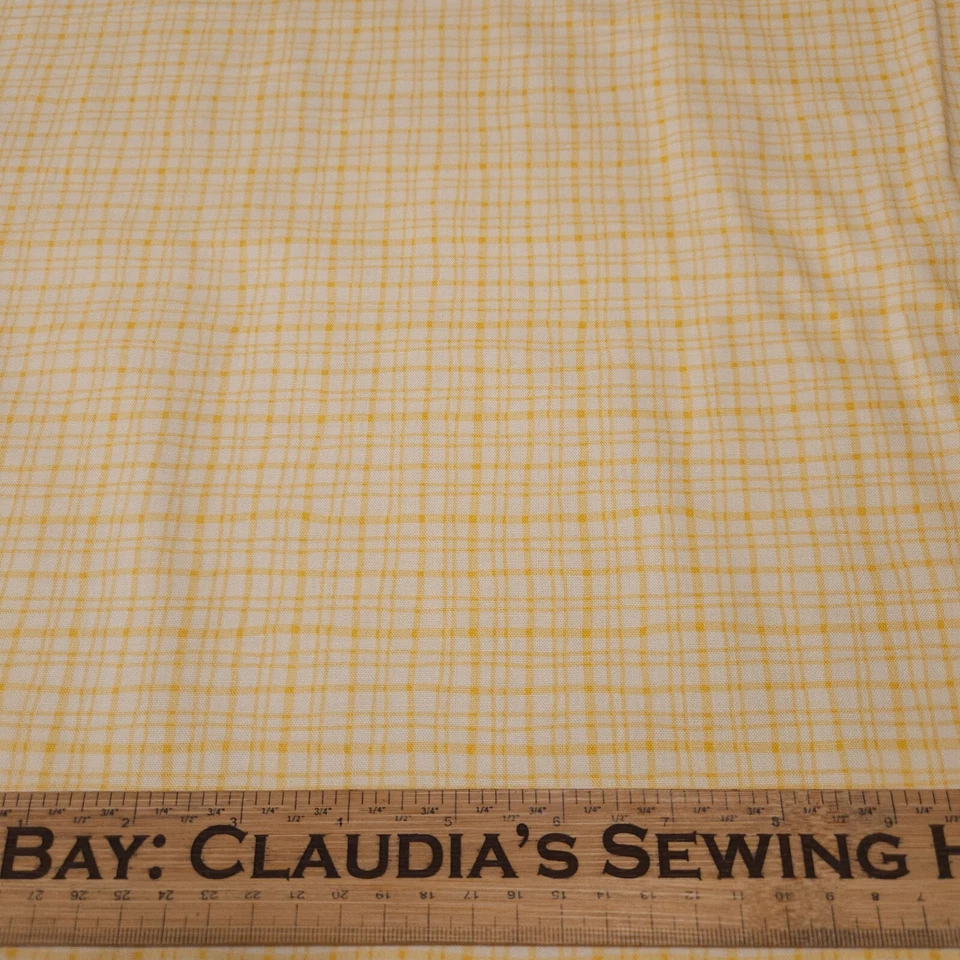 What Little Girls Are Made Of BTY Bethany Shackelford QT Tonal Yellow Line Plaid - Image 2 of 3