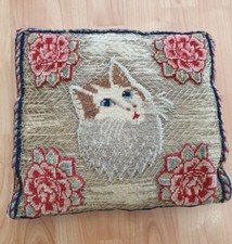 Antico tappeto copricuscino vintage lana orientale tessuto a mano 29 x 26 e 27 x 30,5 cm