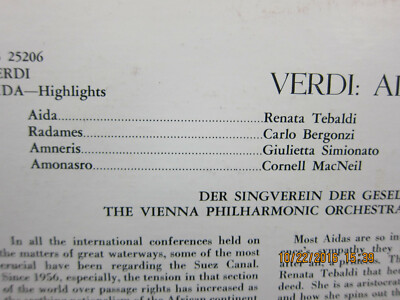 Tebaldi, Von Karajan Vienna Philharmonic - Verdi Aida - London