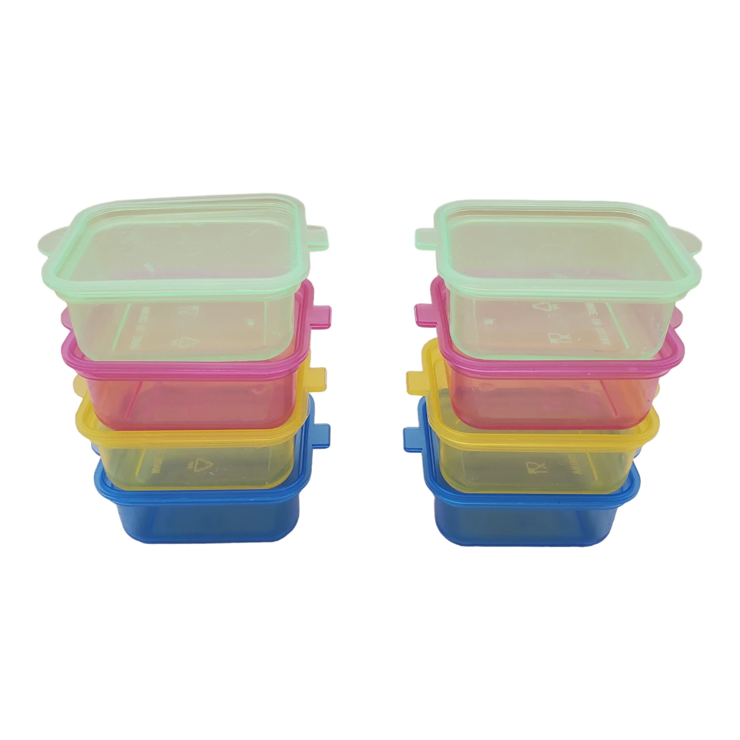 6 pcs Multicolor Mini Rectangular Containers with Lids for Food Storage