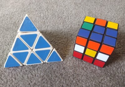 Lot Of Pyraminx Pyramid Triangle Puzzle Toy Rubik's Cube Tomy Square  Cube