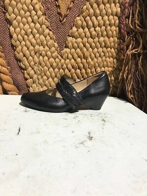 ziera dress shoes Ziera Kumfs Vail Black Leather Mary Jane Shoes Heels Sculpted Strap US Size  5.5