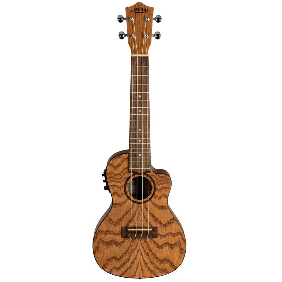 Lanikai Oak Series Cutaway Concert Acoustic Electric Ukulele with Padded Bag - Image 3 of 4