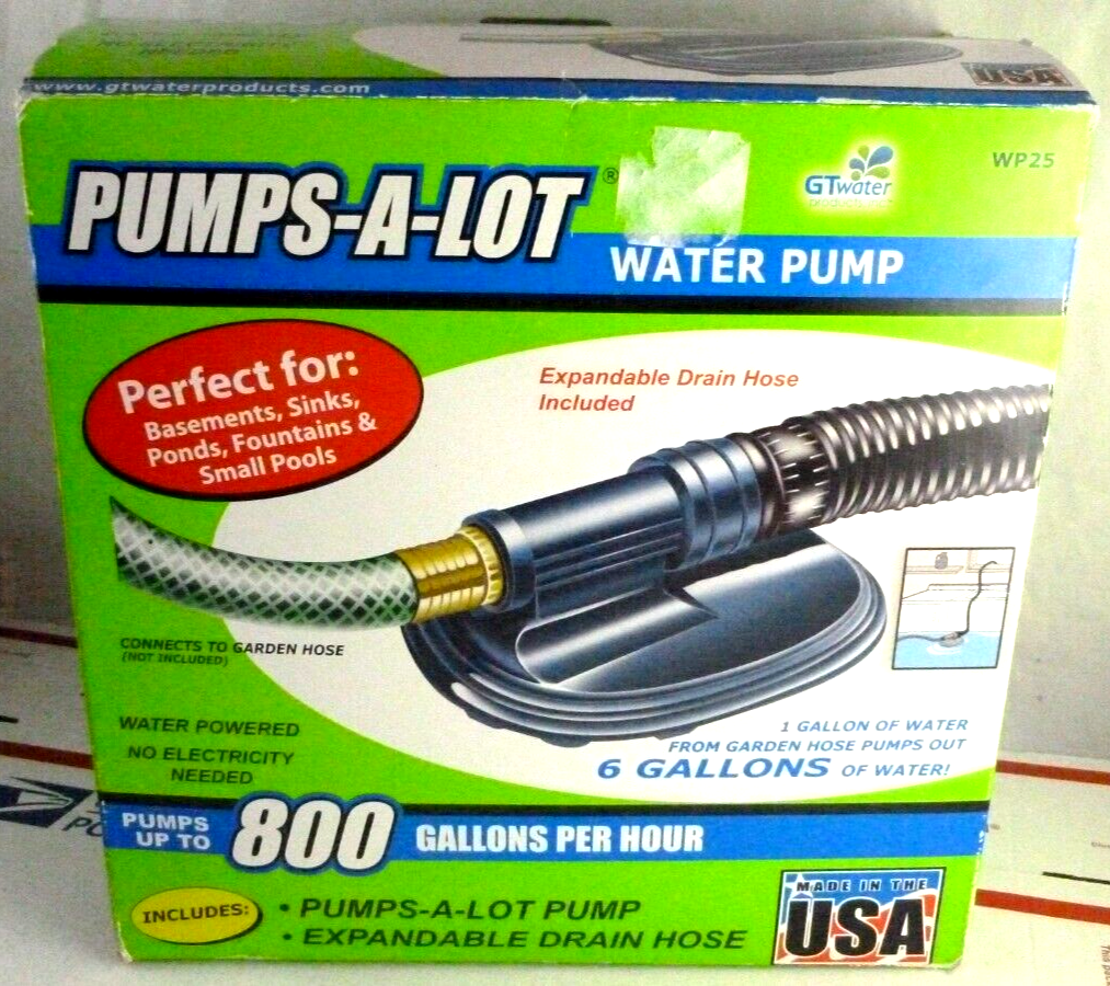PumpsALot Water Pump with Drain Hose model number WP25 GT Water