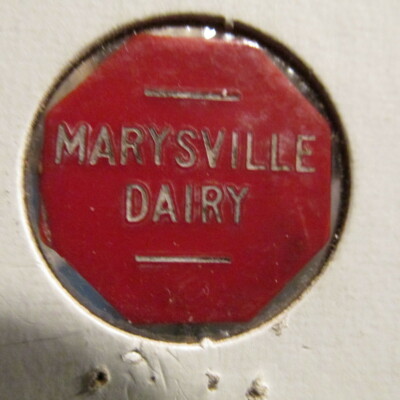 Marysville, Mich. Marrysville Dairy TOKEN Good For 1 Quart Milk MICHIGAN MI