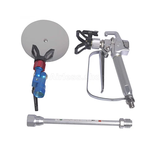 Airless Spray Gun with Spray Guide Accessory Tool and Extension Pole