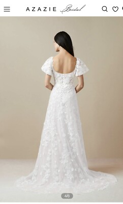 Azazie Vivienne Diamond White Wedding Dress - Size 8 - Brand New With Tags  NWT! | eBay