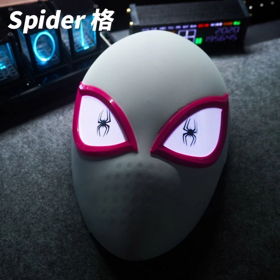 Spider-Man Control Remoto Parpadeo Spider-Gwen Máscara LED Tocado Juegos con disfraces Accesorios Regalo Foto 3 de 4