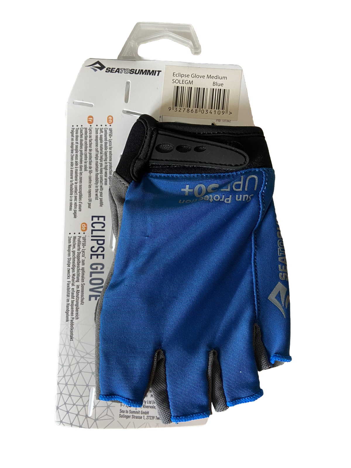  Sea to Summit Paddling Gloves Eclipse Medium Fingerless UPF50+ Blue Kayak New