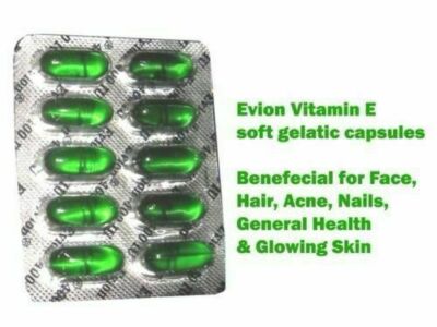 Evion 400 mg Vitamin E Capsules For Face Hair Acne Nails Select Pack Free Ship