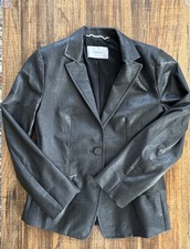 Marella Morfeo Jersey Fully Lined Two Button Pockets Jacket In Black Size M