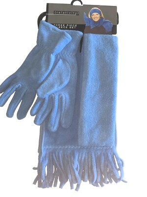 Relativity Ladies 3 Piece Scarf & Glove Set, Sky Blue | eBay display picture 1