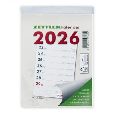 Zettler Wochenabreißkalender 2026 Wochenkalender Haushaltstipps Rezepte