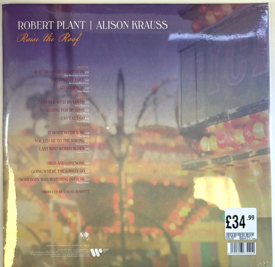 Robert Plant Alison Krauss Raise The Roof LP Album vinyl record 2021 on Warner — 第 2/4 张图片