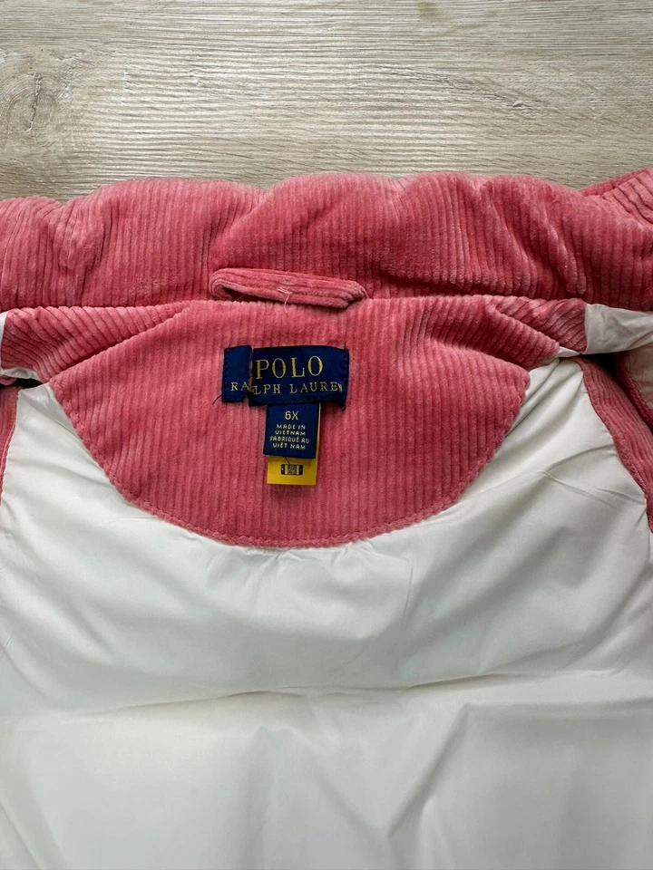 Colete Polo Ralph Lauren Feminino Rosa 5 Veludo Elástico Novo sem etiquetas - Imagem 4 de 4