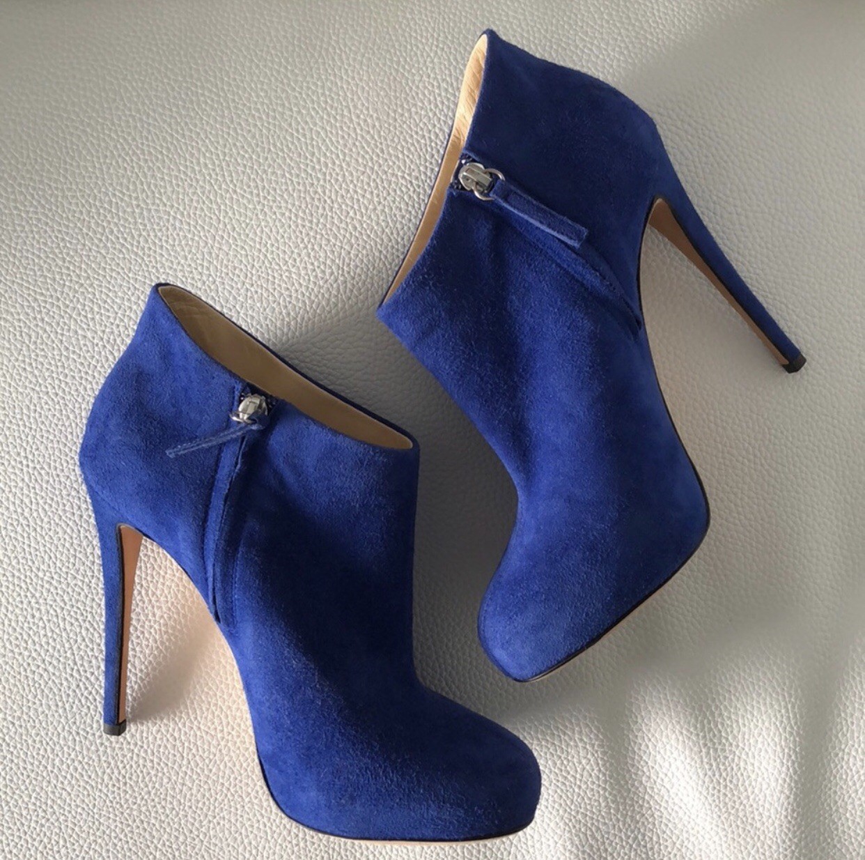 Barneys New York COOP Blue Suede Platform Boots US Size 8.5 eBay