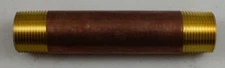 12" Long Brass Nipple Pipe Fitting with 1/2" Nominal Diameter