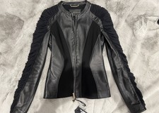 New (with Labels) Women's Versace Giacca Black Leather Jacket
