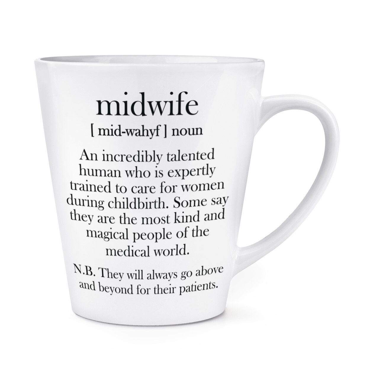 Midwife Definition 12oz Latte Mug Cup Hospital Thank You World's Best Favourite