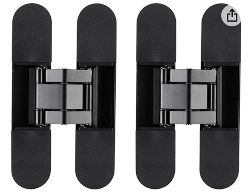6 Inch Invisible Door Hinges - 180 Degree Concealed Heavy Duty Zinc Alloy Hinges With 3-Way Adjustment