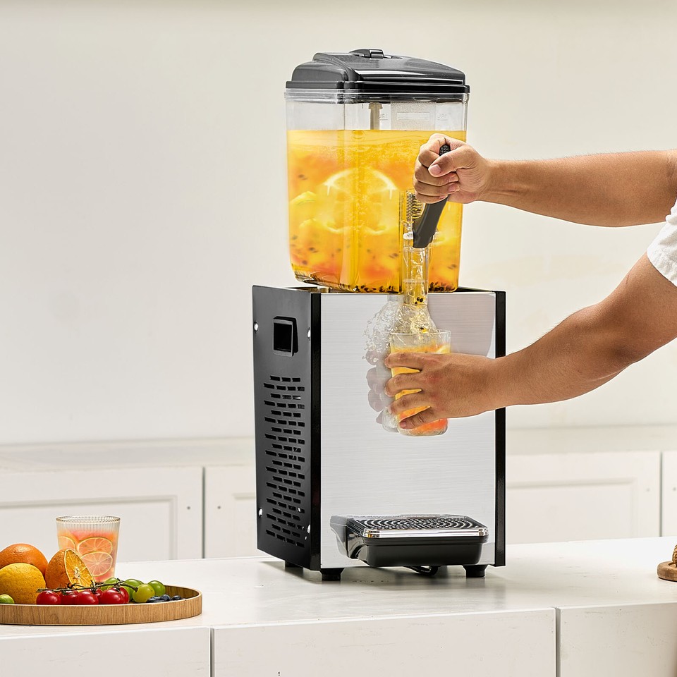 VEVOR Commercial Beverage Dispenser 12L Cold Juice Ice Drink Dispenser